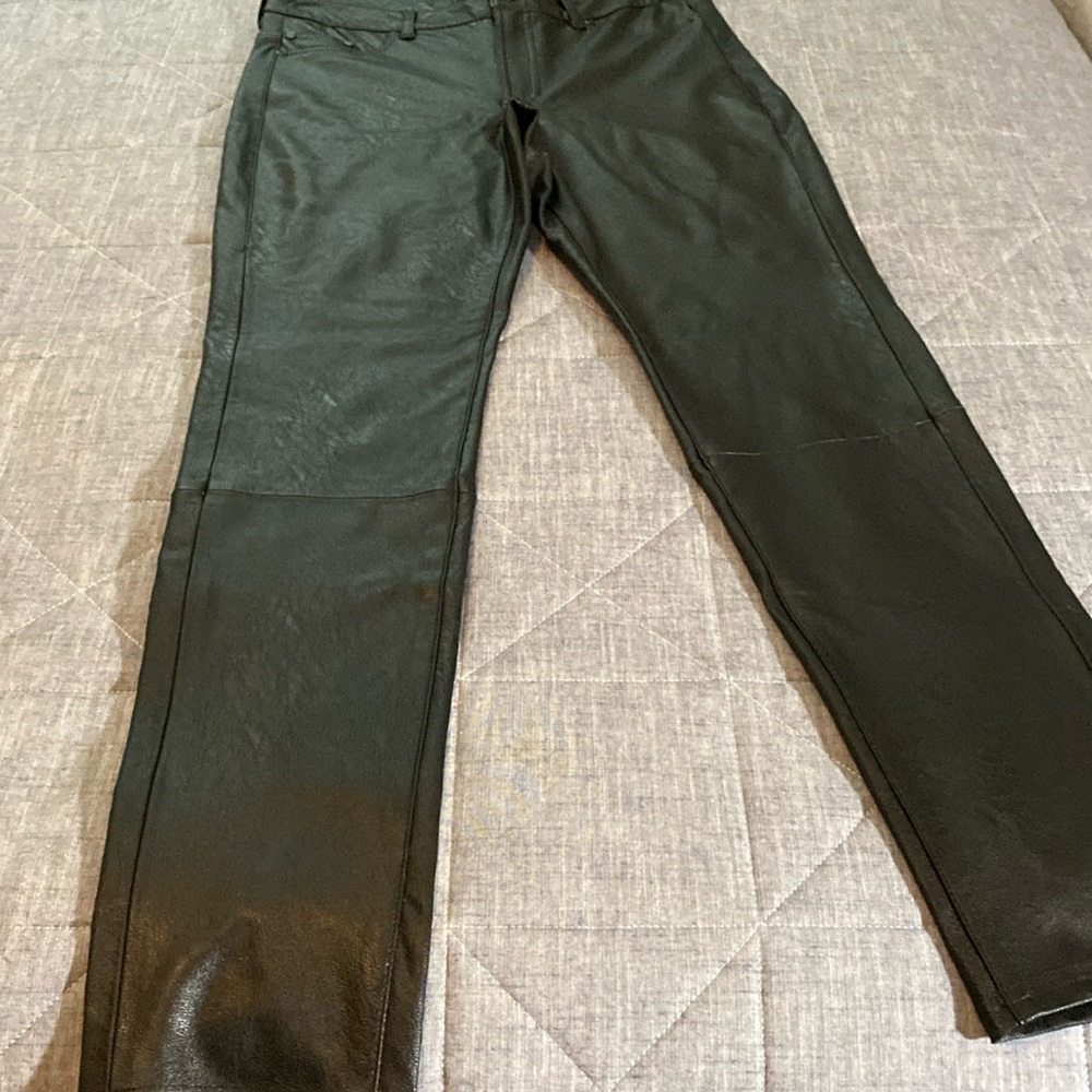 Ladies faux leather slacks